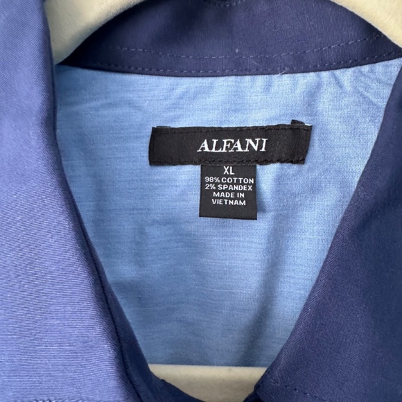 Alfani Modern Classic-Fit Stretch Solid Button-Down Shirt XL Classic Fit Blue - Picture 10 of 11